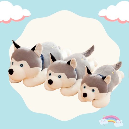 Gấu Bông Husky Quàng Khăn Siêu Cưng 2 Size
