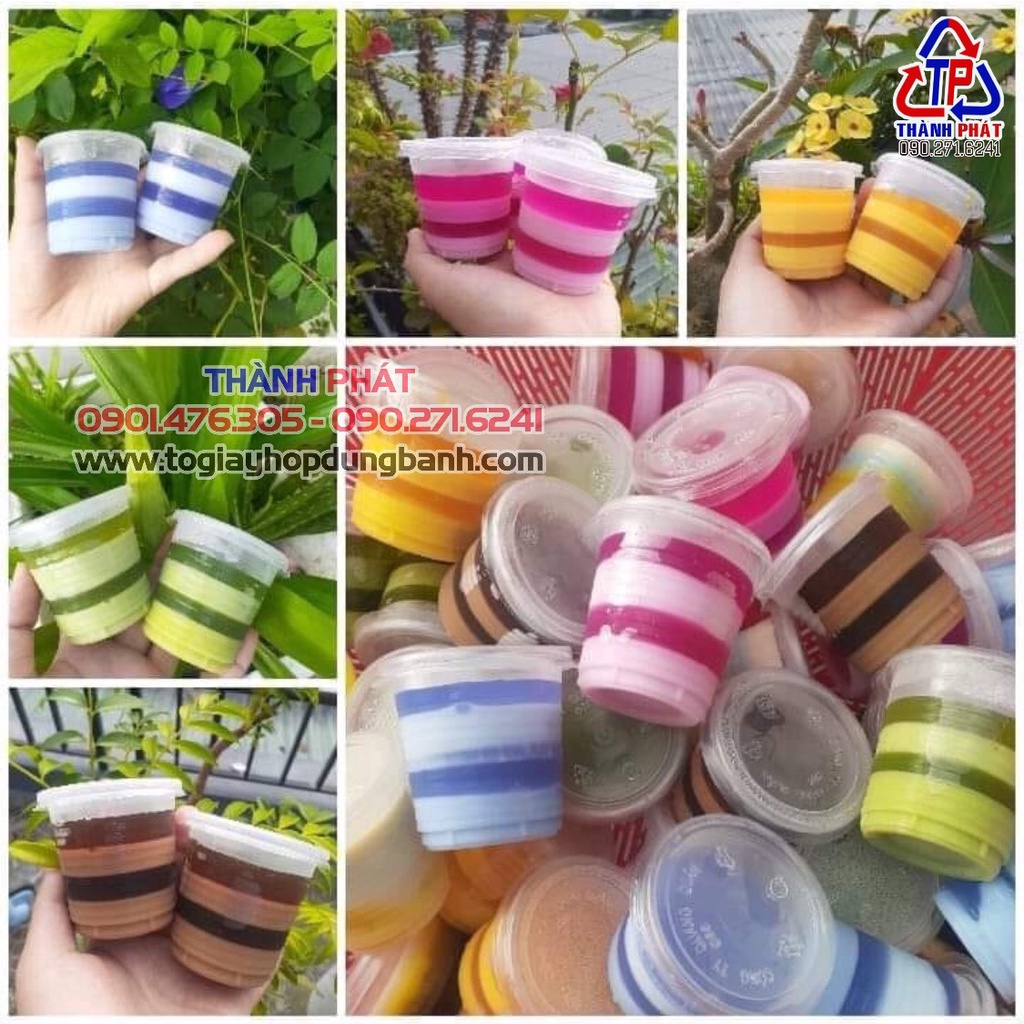 100 Ly rau câu 140ml đựng topping trân châu, trà đá
