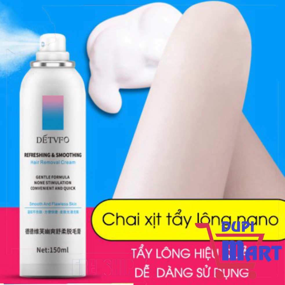 [TIỆN ÍCH] Kem tẩy lông tay lông chân lông nách dạng chai xịt bọt dung tích 150ml lành tính không gây đau rát  - DupiMar