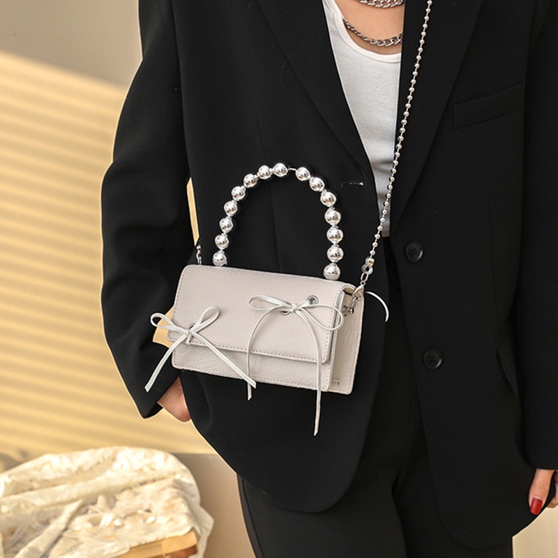 Túi IELGY đeo chéo tay cầm ngọc trai nhân tạo cao cấp cho nữ