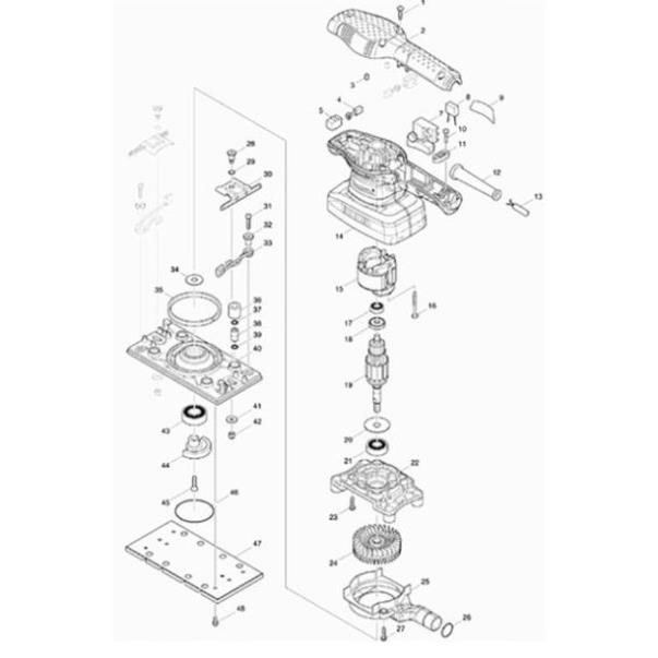 BO3710 Máy chà nhám chữ nhật 190w Makita