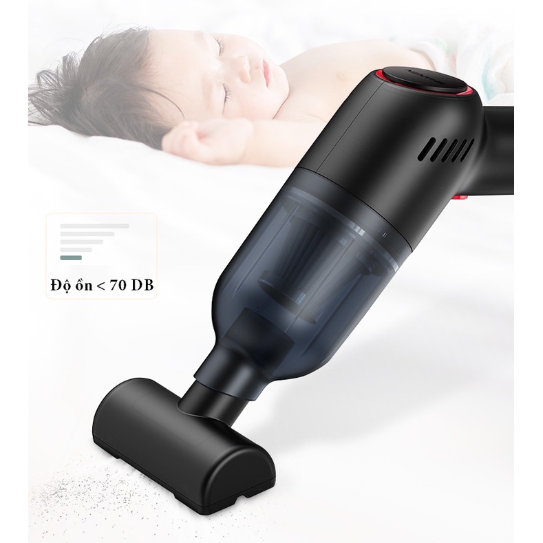 Máy hút bụi cầm tay siêu mạnh công suất 9000Pa, hút liên tục 30 phút, lõi lọc HEPA, hút bụi sofa, phòng khách, ô tô