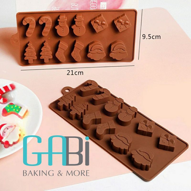 Khuôn silicon fondant Noel 6 hình 12 ô