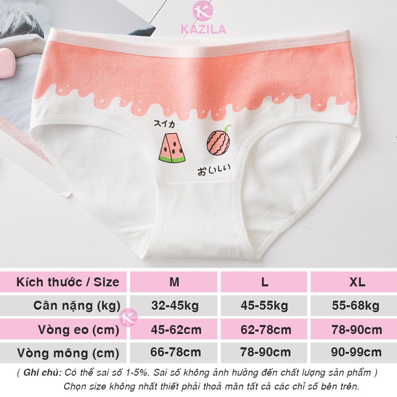 [Mã 12FASHIONSALE1 giảm 10K đơn 50K] Quần lót Teen nữ dễ thương hình Dưa Hấu, Quần lót nữ cotton kháng khuẩn Kazila QLT6 | BigBuy360 - bigbuy360.vn