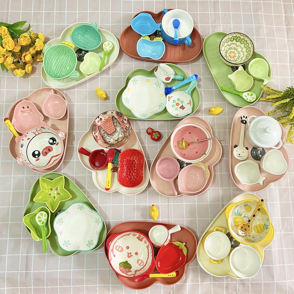 Các Set Bát Ăn Cơm Trẻ Con Đĩa Sứ Bộ Chén Dĩa Sứ Dễ Thương