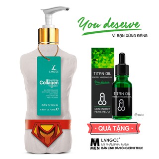Collagen Trắng Da Toàn Thân 250ml LANGCE TẶNG Tinh dầu Massage Titan 10ml