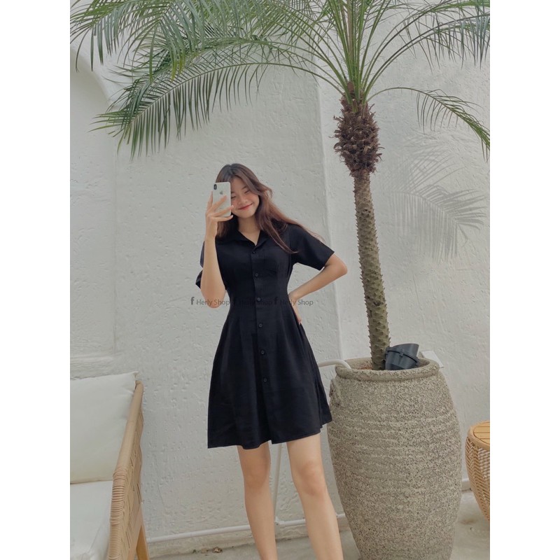 ĐẦM CỔ SƠ MI XẾP LY EO | BigBuy360 - bigbuy360.vn
