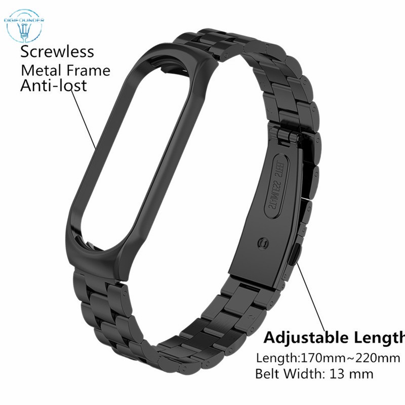 DG 10 Colors Xiaomi Mi Band 3/4 Stainless Steel Bracelet Wrist Strap Metal Mi Band 3/4 Strap