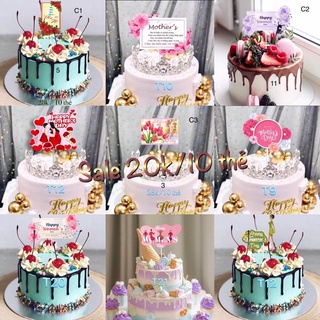 COMBO TỔNG HỢP CÁC MẪU THẺ SINH NHẬT - WEDING - WOMEN - PHỤ KIỆN TRANG TRÍ BÁNH SINH NHẬT