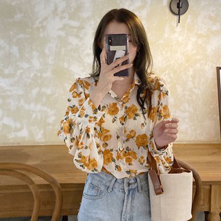 Áo Sơ Mi Voan Tay Phồng Thời Trang Dành Cho Nữ