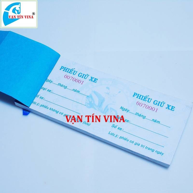 combo 10 (quyển) Phiếu giữ xe có số