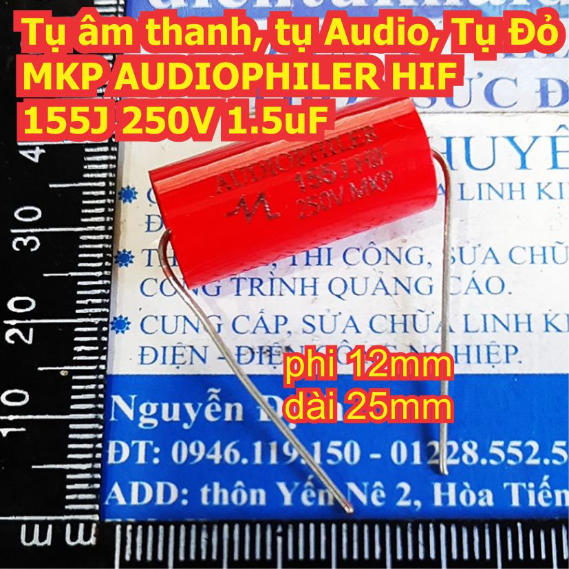 3 con Tụ âm thanh, tụ Audio, Tụ Đỏ MKP AUDIOPHILER HIF 155J 250V 1.5uF kde8107