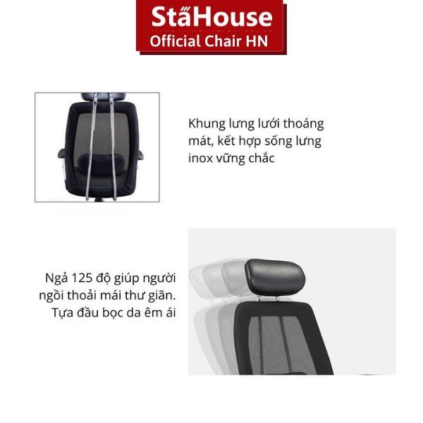 Ghế Công Thái Học Tựa Đầu Ngả Lưng Làm Việc Tại Nhà GVP713 Stahouse Official Chair HN