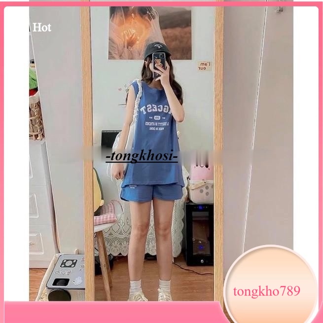SET BỘ BA LỖ TANK TOP IN CHỮ NGCEST - TONGKHO789