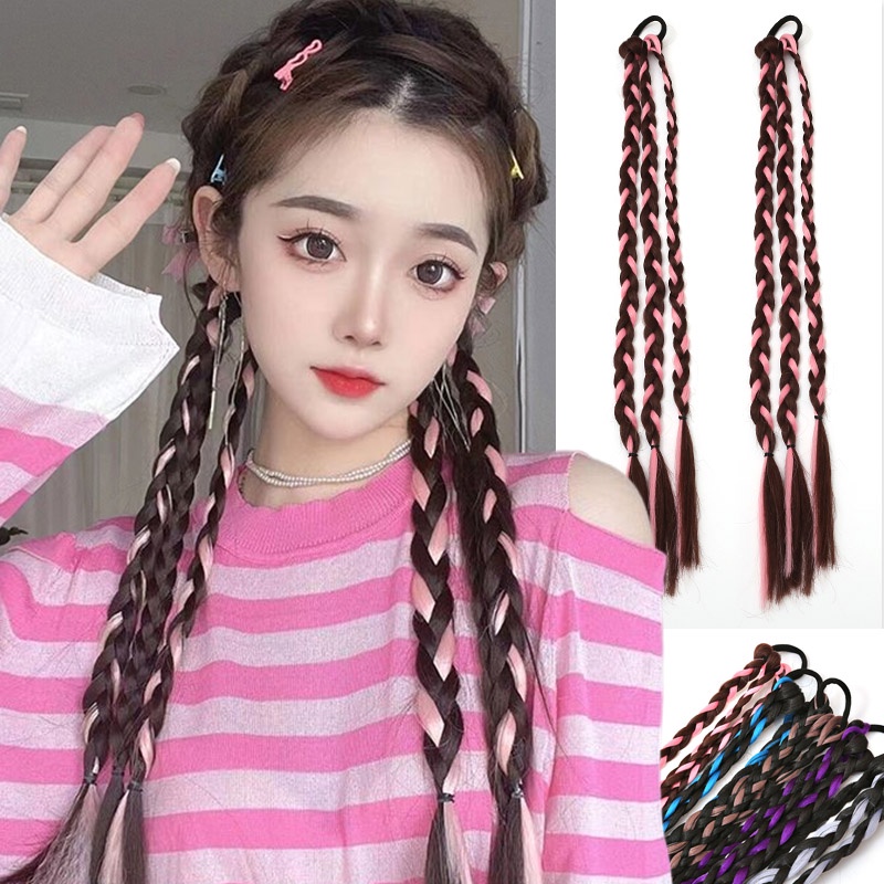 Dây Buộc Tóc Giả Thắt Bím Phong Cách Hàn Quốc Thời Trang Cho Nữ