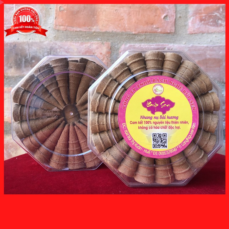 [Hương Nụ Sạch] Hương Nụ Bài Sạch Búp Sen Huế dùng lư xông hộp 40 viên phổ thông - Hương Bài Sạch Búp Sen