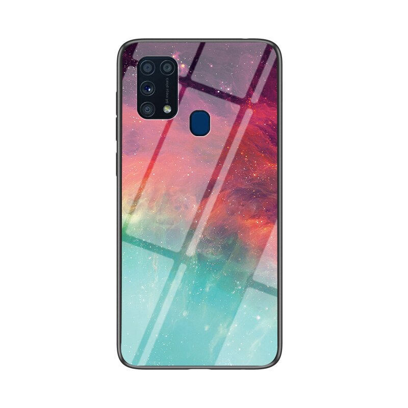 Ốp điện thoại kính cường lực nhựa cứng họa tiết bầu trời sao thời trang cho SAMSUNG GALAXY M31