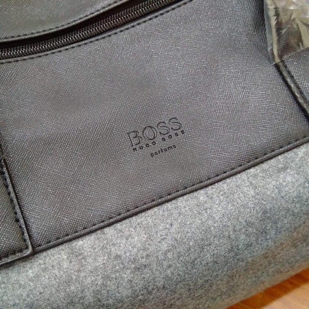 Túi du lịch Hugo Boss Mens Grey Weekend Holdall Duffel Sports - Hàng Chính hãng