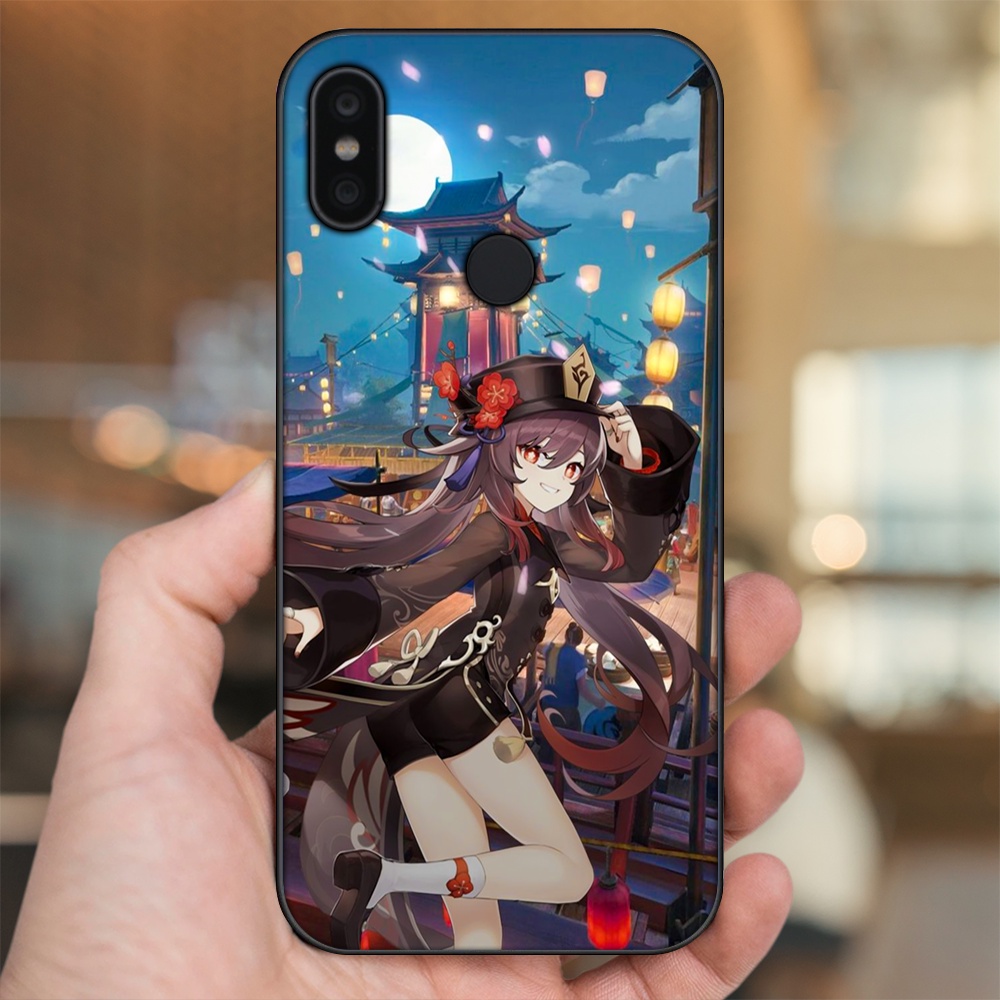 Ốp lưng Xiaomi Redmi S2 viền đen in hình Hutao Genshin Impact