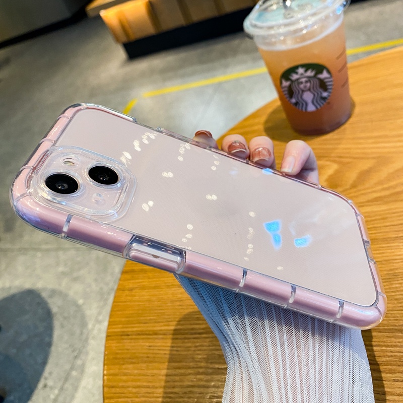 Ốp Điện Thoại Trong Suốt Dày Dặn Màu Kẹo Chống Sốc Cho iPhone 11 12 13 Pro Max