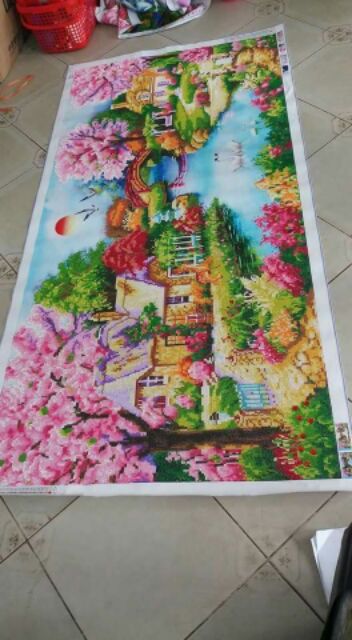 Tranh đính đá tổ ấm hạnh phúc 220x110cm | BigBuy360 - bigbuy360.vn