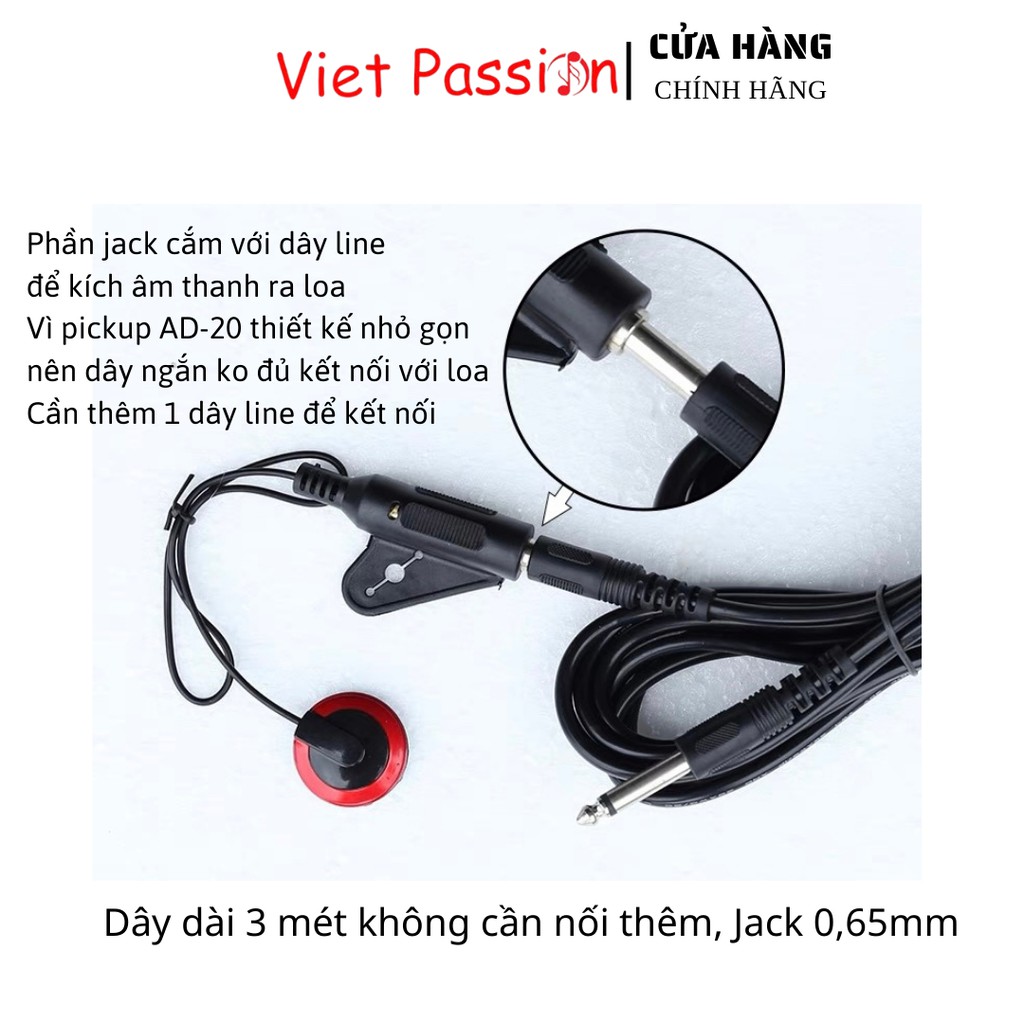 Pickup P 012 và pickup AD 20 kích âm thanh mộc từ guitar ra loa không cần đục thùng chất lượng Vietpassion