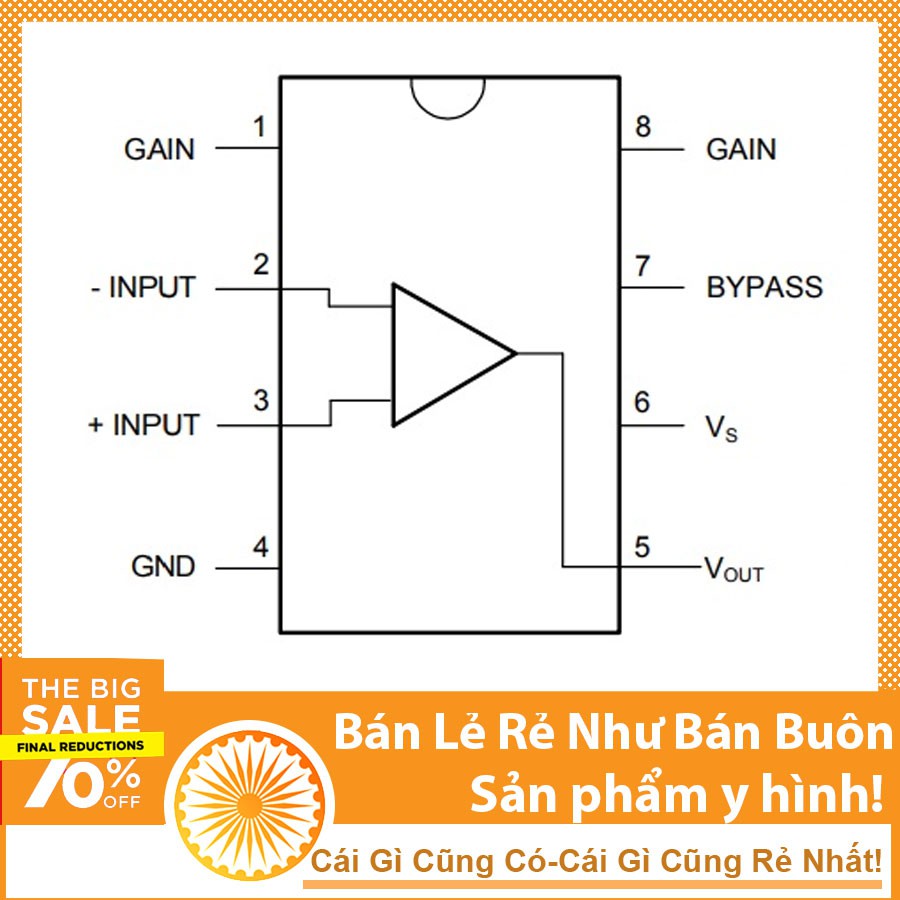 IC Khuếch Đại LM386 Chân Cắm