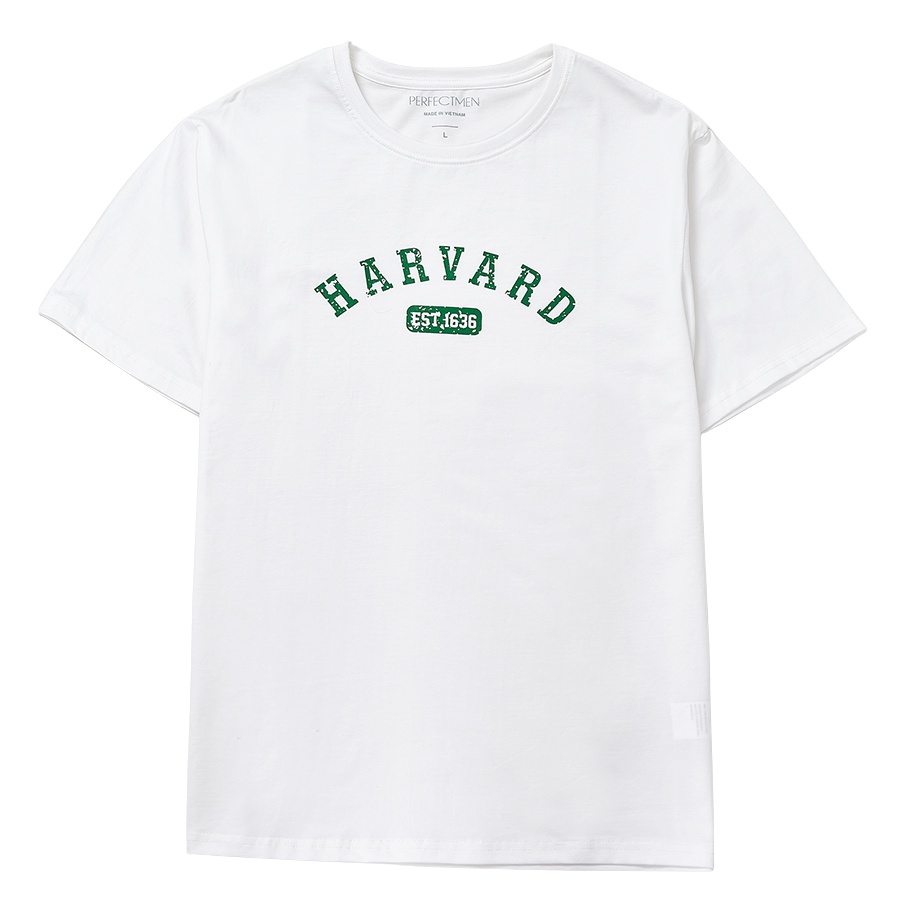 Áo thun nữ cổ tròn 100% cotton Premium chính hãng PERFECTMEN in chữ Harvard mềm mịn thoáng mát co giãn 4 chiều.