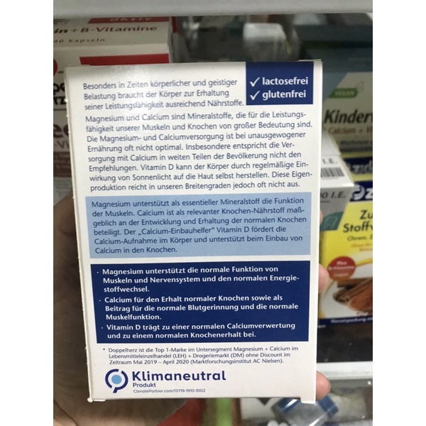 Viên uống magnesium+ Calcium+D3 Hàng Đức hộp 40v