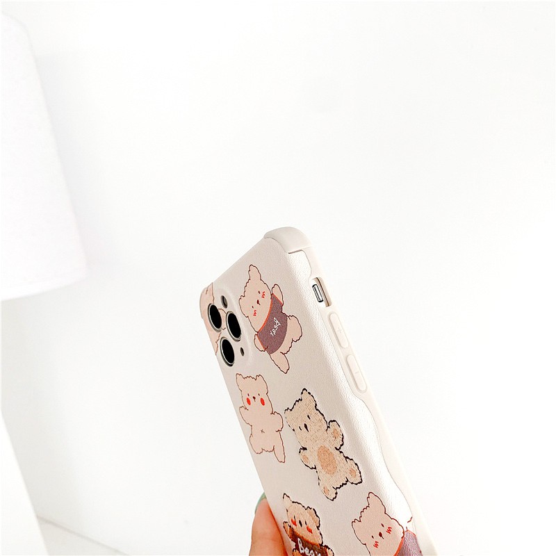 Ốp lưng iphone Little Bear thêu viền chống va đập 6/6plus/6s/6splus/7/7plus/8/8plus/x/xs/11/12/pro/max/plus/promax