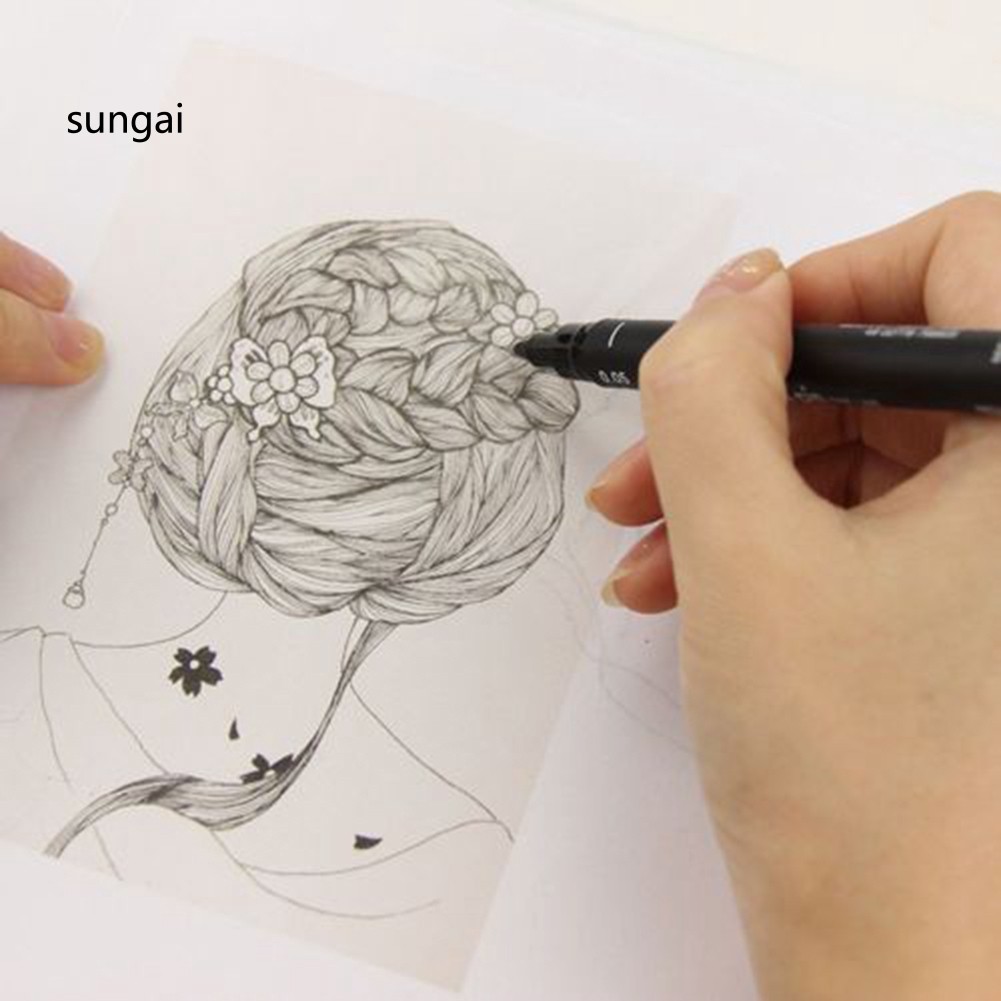 Bút vẽ đường kẻ chống kháng nước màu đen phác họa tranh vẽ anime đẹp mắt