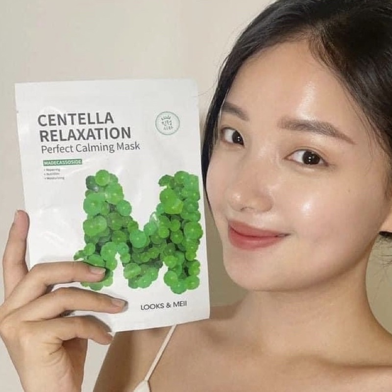 Mặt Nạ Rau Má Looks &amp; Meii Centella Relaxation