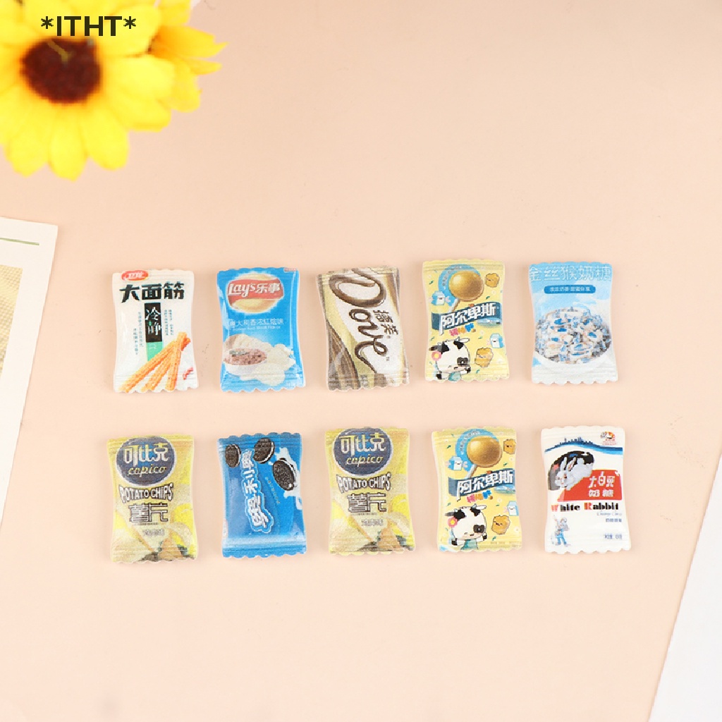 Set 10 Đồ Chơi Mô Hình Bánh Kẹo Khoai Tây Chiên Mini Cho Nhà Búp Bê