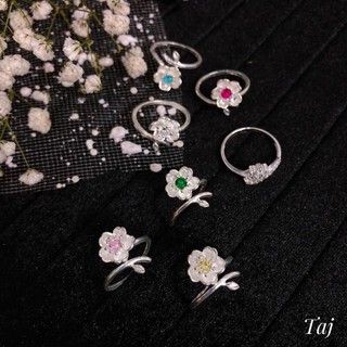 NHẪN HOA MAI ĐỦ MÀU BẠC TA