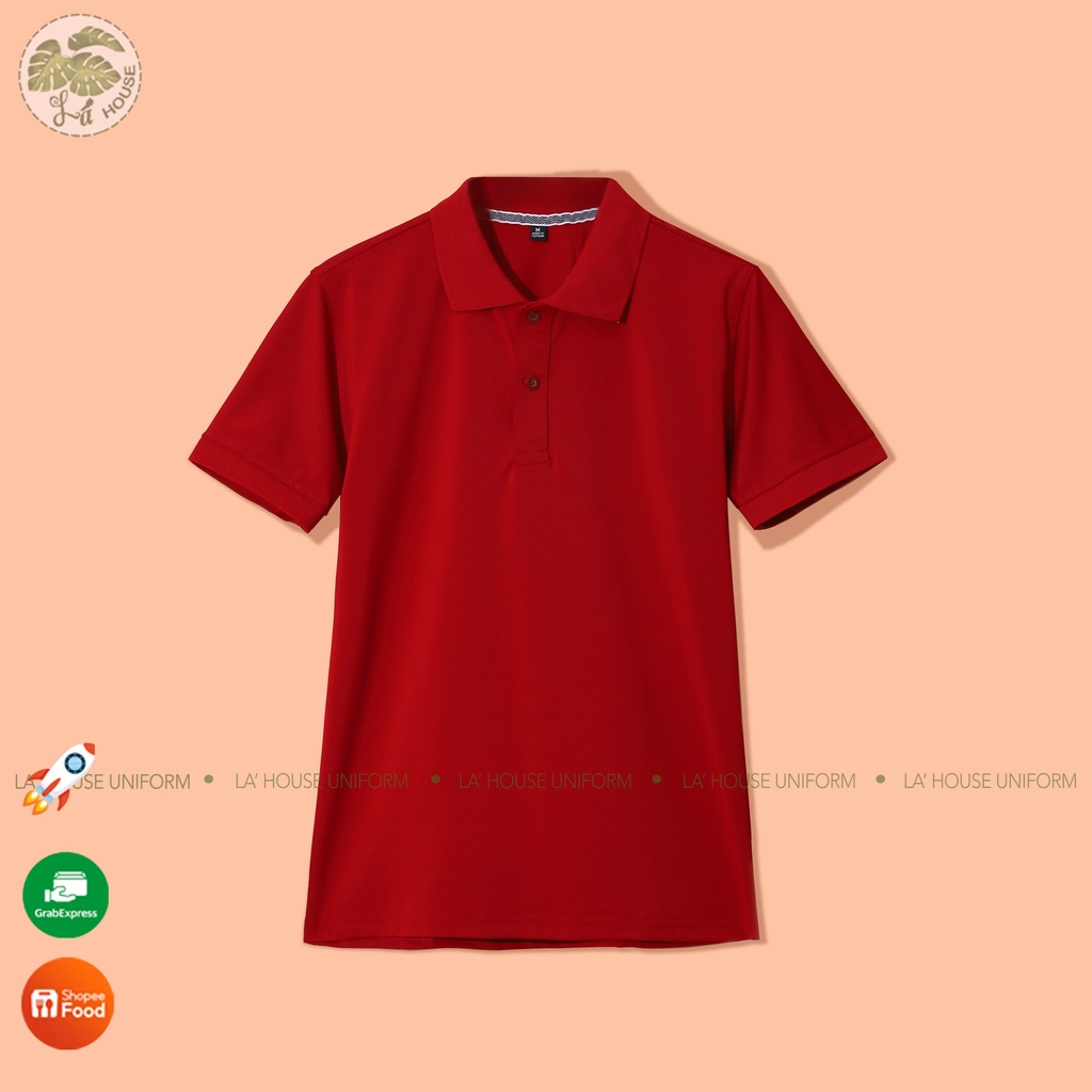 Áo thun polo màu Đỏ tươi  La' House Uniform