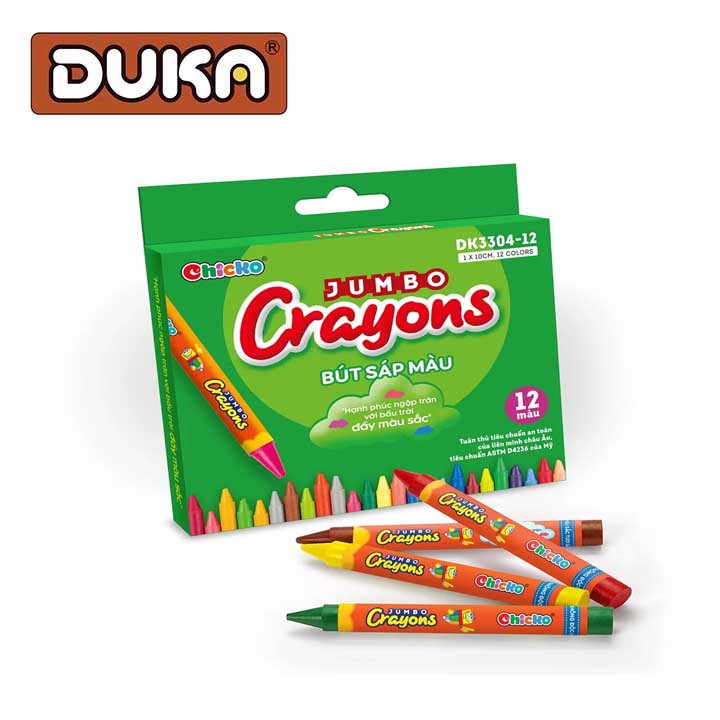 Bút Sáp Màu DUKA Jumbo Crayons - 12 Màu