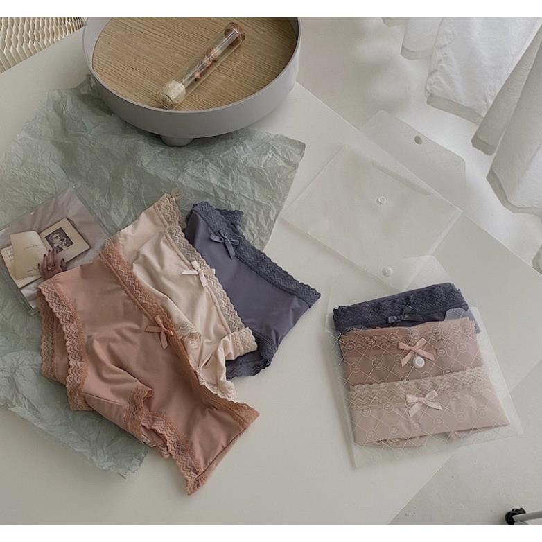 Túi Ví 3 Quần Lót Nữ Softie ❤️ Quần Lót Chất Su Nơ Mát Lạnh 499