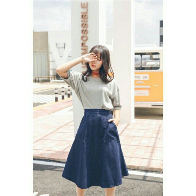 Chân váy jeans dài, chân váy chữ A, váy jeans (đủ size) | BigBuy360 - bigbuy360.vn