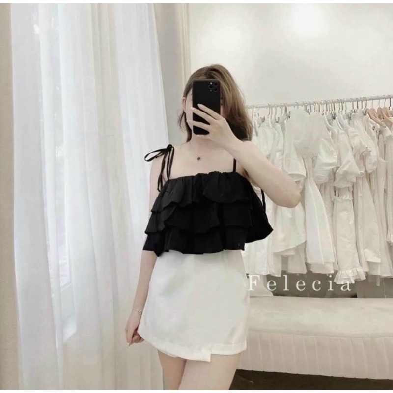 ÁO 2 DÂY BÈO TẦNG ĐIỆU ĐÀ MS12566