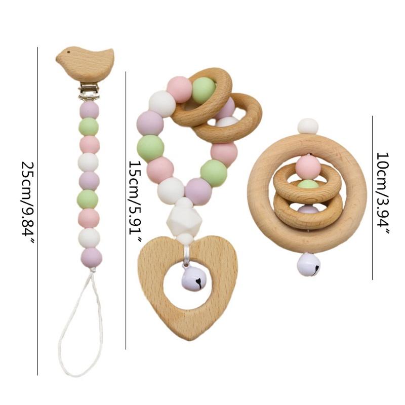 Set 3 Dây Đeo Giá Đỡ Núm Vú Giả Có Kẹp Dành Cho Bé Sơ Sinh Mọc Răng