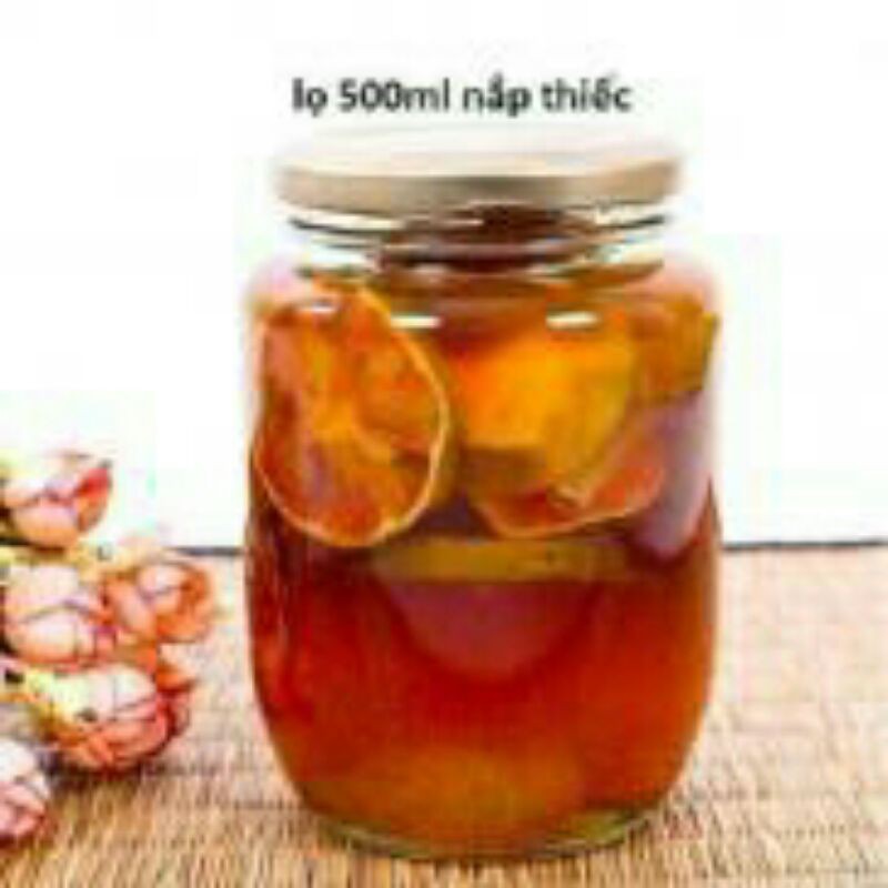 HŨ THỦY TINH TRÒN 500 ML NẮP THIẾC