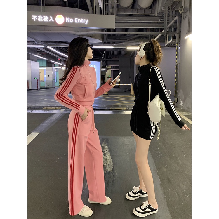 Set đồ COZOKC gồm áo len tay dài và chân váy ngắn/ quần dài thời trang thể thao cho nữ