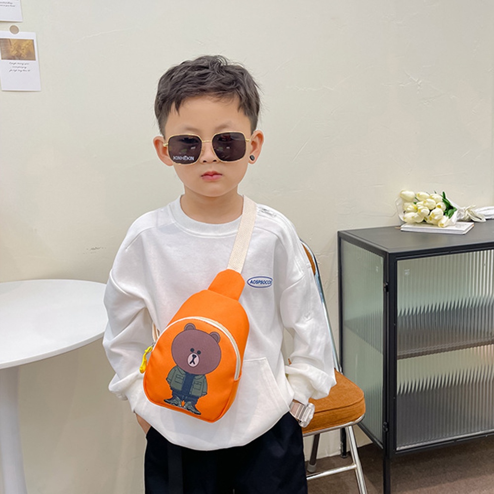 Túi Đeo Chéo Ngực In Họa Tiết Hoạt Hình SpongeBob Dễ Thương Cho Bé Trai + Gái