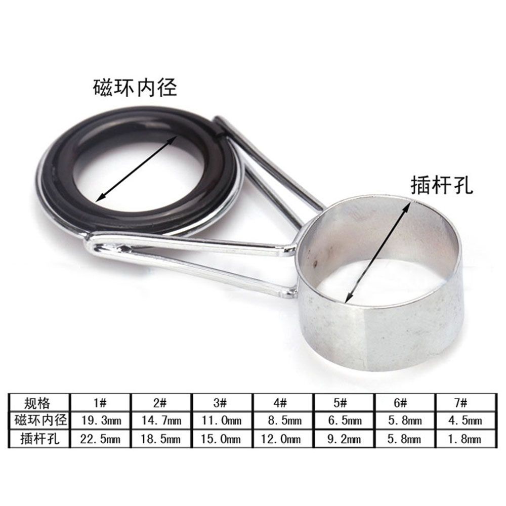 Set 7 vòng xỏ dây câu cá thiết kế 7 kích thước bằng thép không gỉ