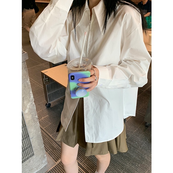 NRVP Áo Sơ Mi Dài Tay Dáng Rộng Thời Trang Hàn Quốc 2022 Dành Cho Nữ