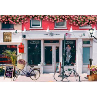 Tranh dán tường 3D trang trí quán cafe trà sữa trà tranh cửa hàng cửa hiệu 02