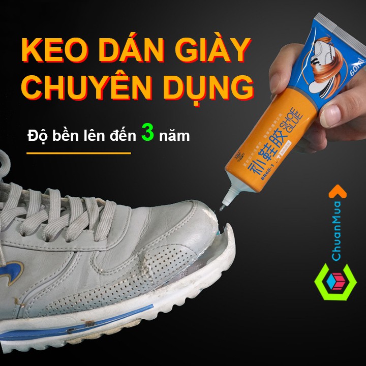 Keo dán giày, đồ da chuyên dụng Shoe Glue 60g, Keo Dán Trong Suốt