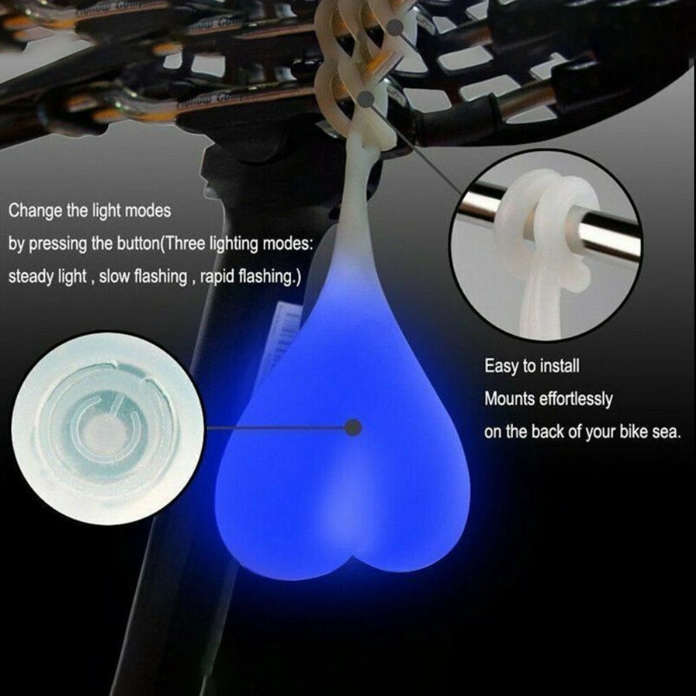 ⚡Trong kho⚡ Silicone đèn led hậu hình quả trứng cho xe đạp