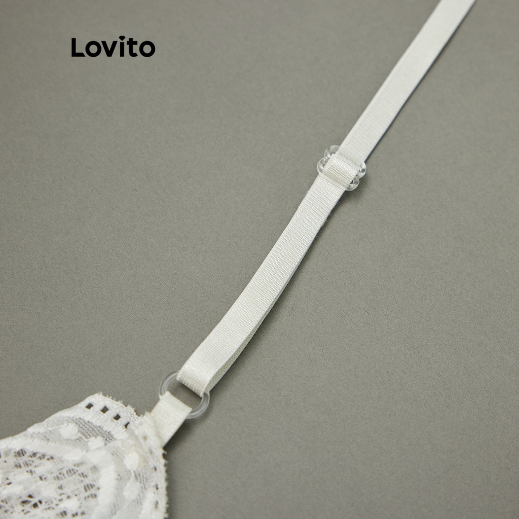 Lovito Bộ quần áo ren cổ chữ V gợi cảm L12058 | BigBuy360 - bigbuy360.vn