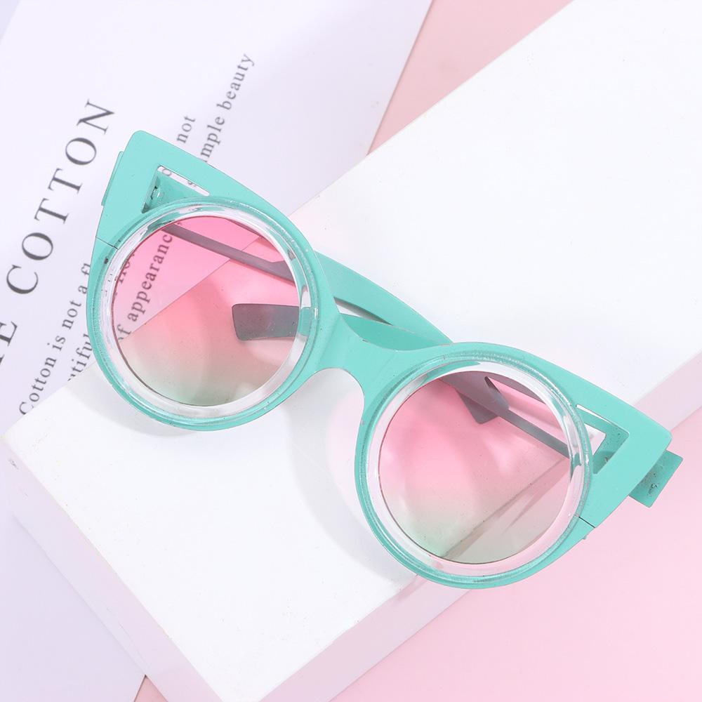 Mắt Kính Gọng Tròn Phối Lông Dễ Thương Cho Búp Bê